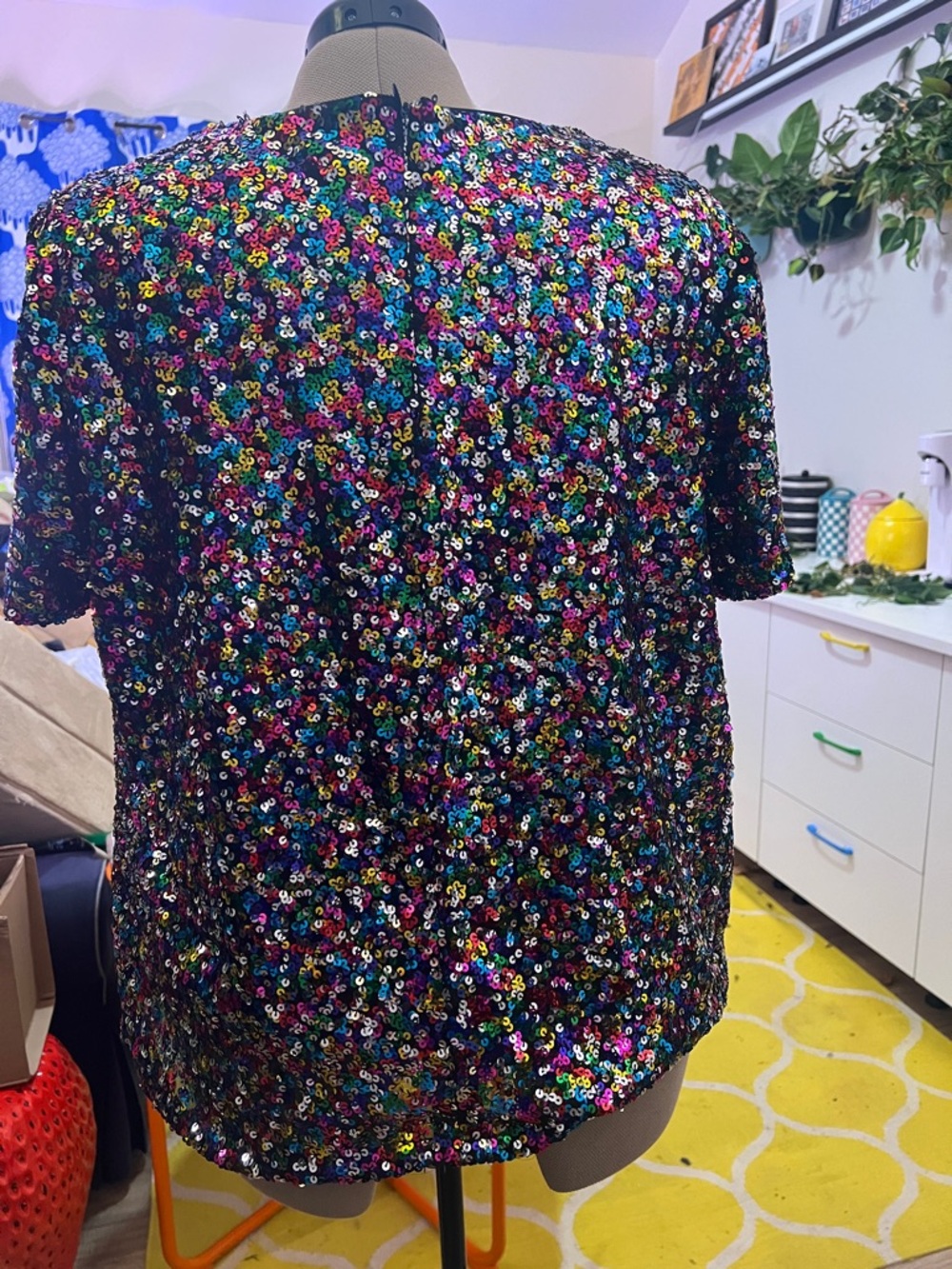 Hutch Multicolor Sequin Short-Sleeve Crewneck Top - Picture 4 of 7